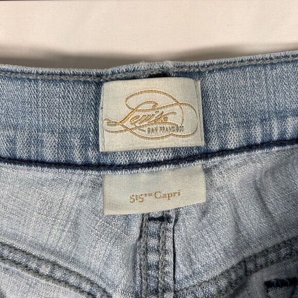 Levis 515 Capri Jeans Women's 14 Light Wash Denim Cotton Blend Rolled Hem - Picture 6 of 12